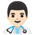 👨🏻‍⚕️ man health worker: light skin tone display on Google